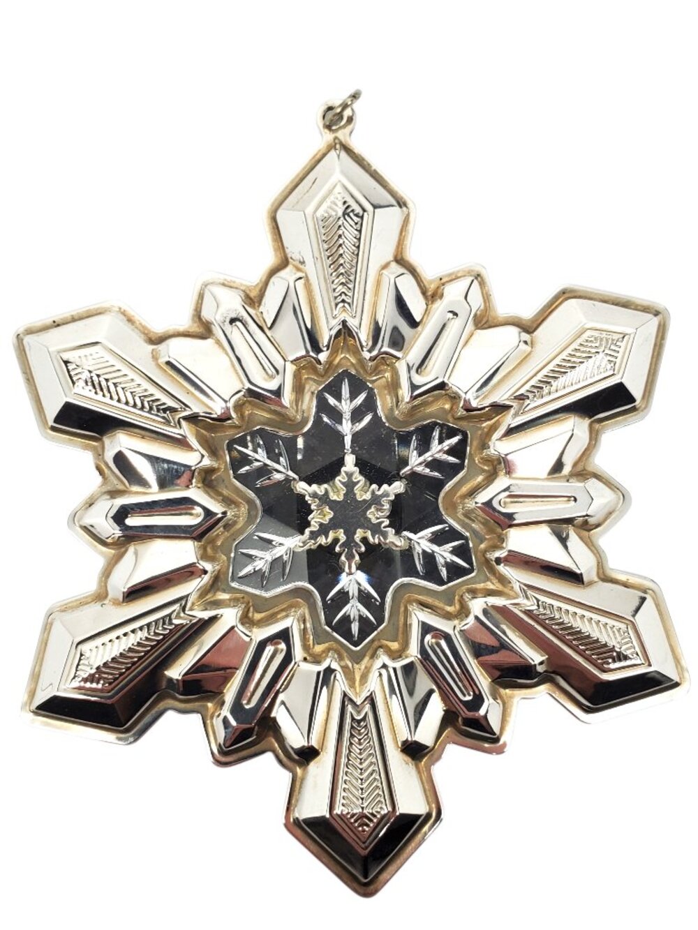 Gorham Sterling Silver Snowflake Christmas Ornament Pendant With Box #24339